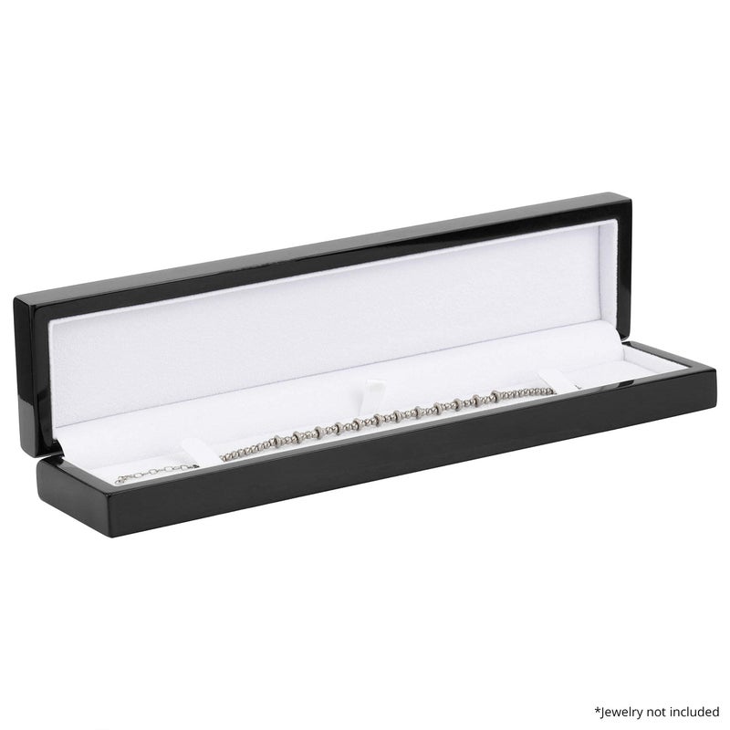 Noble Pack Noble Piano Wood Bracelet Box - Luxury Bracelet Gift Box - Jewelry Gift Box for Bracelet - Comes with Two Piece Packer and Ribbon (Black) - Image 2